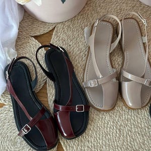 Handmade leather sandals color options minimalist women summer flat sandals custom color