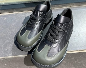 Zapatillas anatómicas, puntera ancha, suela de goma, minimalistas, unisex, personalizadas, de cuero y ante.