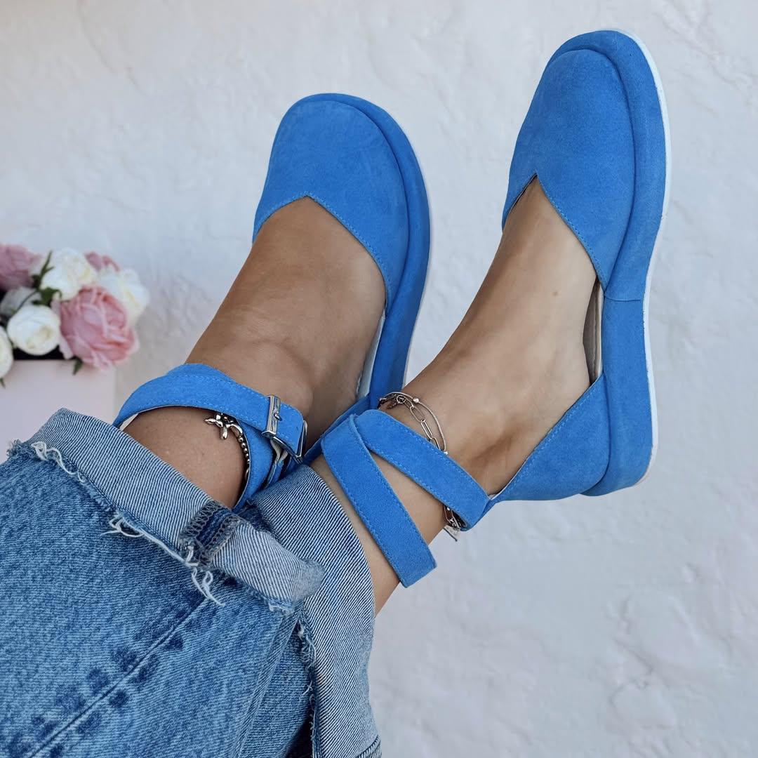 Comfortable Women Summer Sandals, Handmade Suede Flat Leather Shoes…
