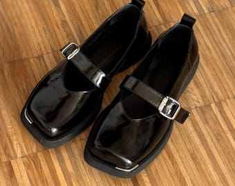 Mary Jane flats met vierkante neus voor dames Handgemaakte suède schoenen Aangepaste kleur Minimalistisch Comfortabel dagelijks gebruik