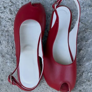 red barefoot leather sandals wide toe box handmade women