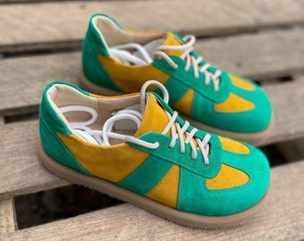 Handgemaakte leren anatomische sneakers: orthopedische comfortschoenen