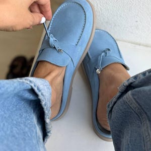 Custom Women’s Loafers, Anatomical Slip-On Mules,Handmade Suede, Leather Flats,Comfortable Everyday Shoes,Work, Travel Shoes,Minimalist Chic