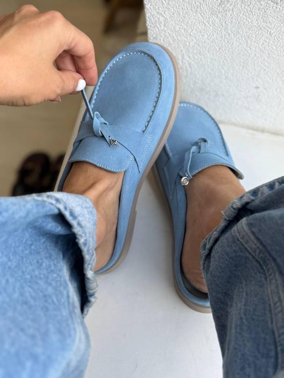 Custom Women’s Loafers, Anatomical Slip-On Mules,Handmade Suede, Leather Flats,Comfortable Everyday Shoes,Work, Travel Shoes,Minimalist Chic