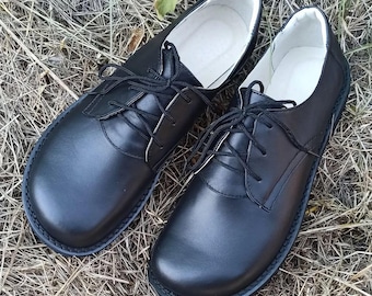 Comfortabele anatomische oxfordschoenen voor dames, handgemaakte leren veterschoenen voor brede voeten, op maat gemaakte klassieke schoenen