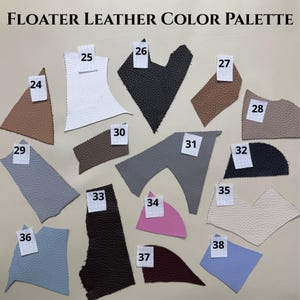Textured floater leather color palette for custom women’s barefoot boots.