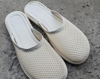 Ademende slippers dames brede voet, zomer slip-on pantoffels EVA-zool Minimalistische comfortschoenen Indoor Outdoor