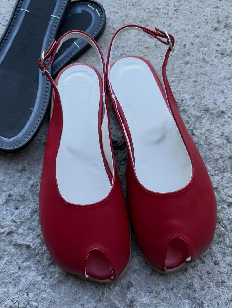 handmade barefoot leather sandals peep toe women