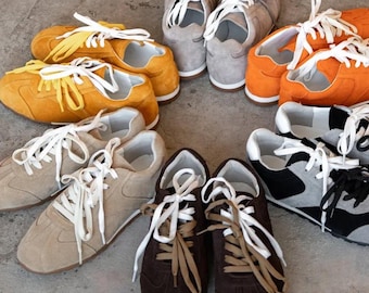 Barefoot Leather Sneakers Women, Wide Toe Box Minimalist Shoes, Zero Drop, Handmade, Custom Colors