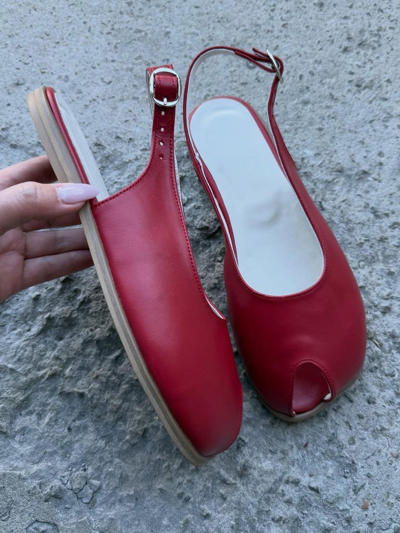 wide toe box barefoot sandals red minimalist slingback