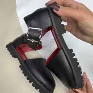 Adjustable strap Mary Jane sandals wide fit, handmade leather comfort sandals