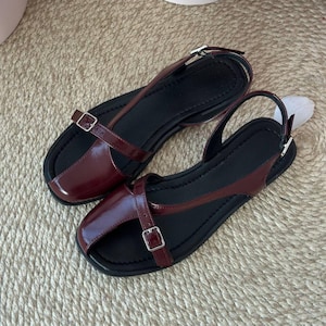 Comfortable Walking Sandals Women, Soft Leather Flat Sandals, Wide Foot Friendly Shoes, Custom Color Summer Sandals EU 36-41