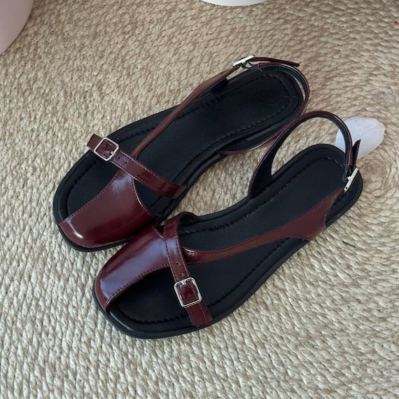 Comfortable Walking Sandals Women, Soft Leather Flat Sandals, Wide Foot Friendly Shoes, Custom Color Summer Sandals EU 36-41