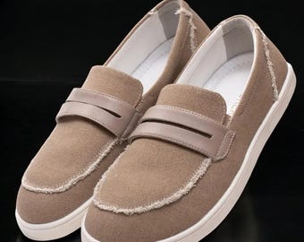 Barefoot Hemp Loafers for Women, Lightweight Breathable Slip-On Flats, Wide Toe Box Summer Linen Shoes, Eco-Friendly Minimalist Shoes