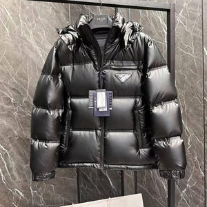 Vintage Prada Puffer Bomber Jacket Black