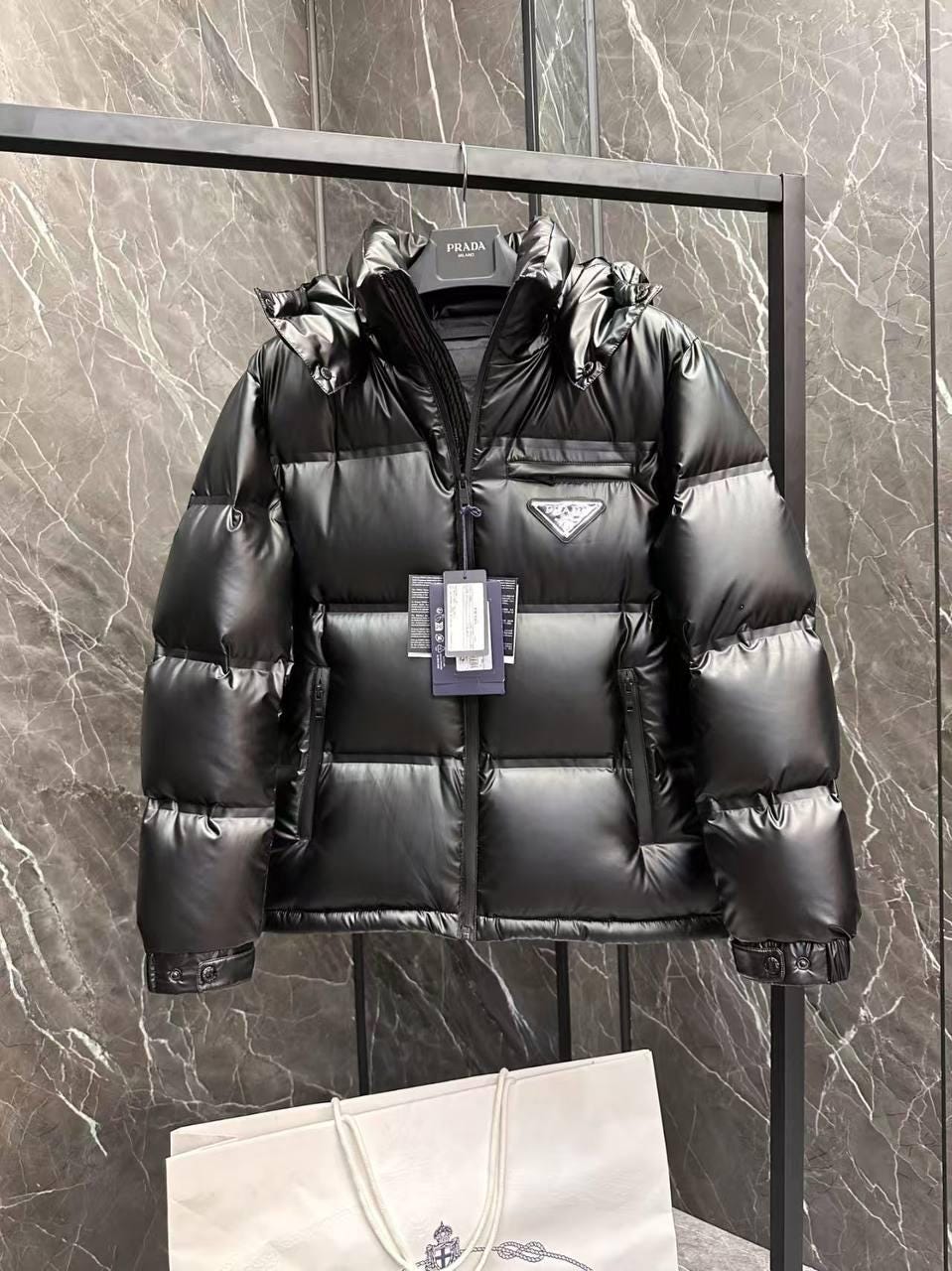 Replica Black Prada Puffer Jacket Prada Jacket Australia