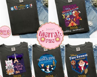 Plik RunDisney Walt Disneyworld Wine And Dine 2026, Grumpy Marie The Cat Chip RunDisney Runner 10K Half Marathon, Plik Dopey Challenge