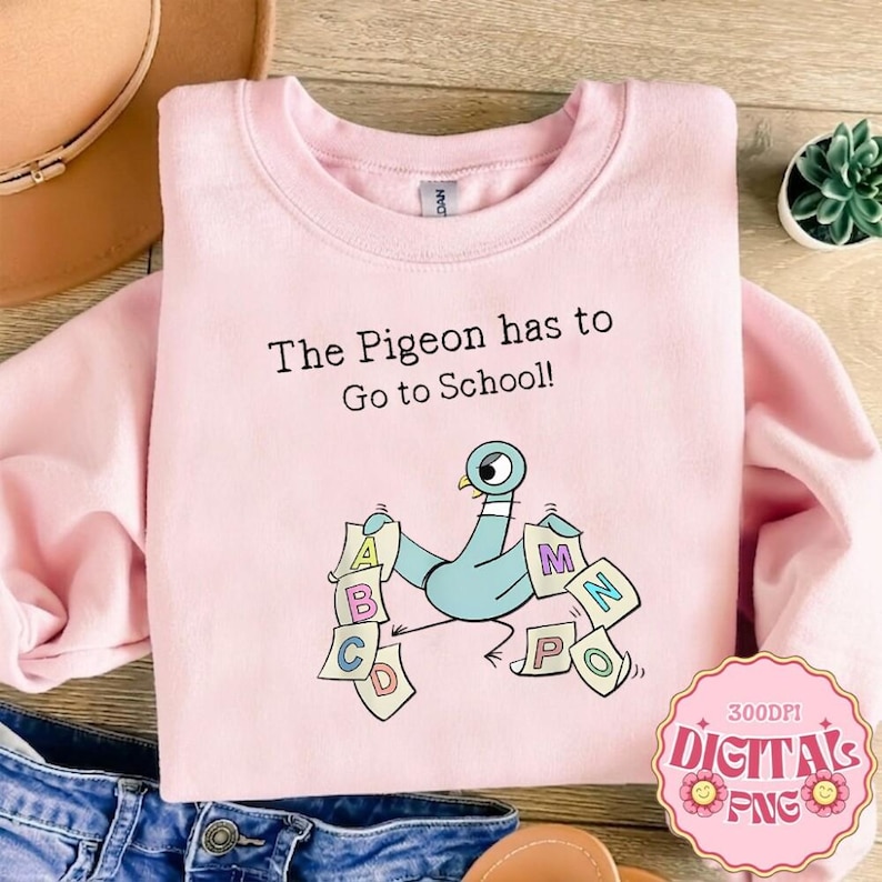 Bundle PNG Pigeon Children's Books, Pigeon Elephant Bookish Gifts Png, Gifts For Bookish, Reader File, Pigeon Meme Funny Instant Download image 8