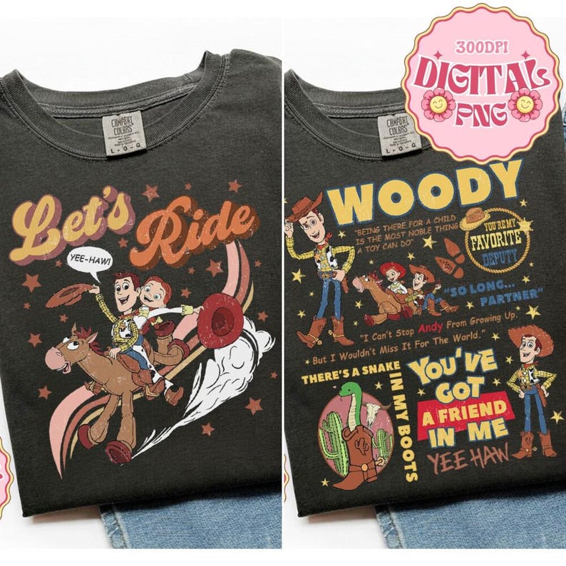 Jessie And Woody Let's Ride Png DisneyPixar Toy Story 2026 Png Jessie Woody Buzz Lightyear Png Magic Kingdom Digital Download image 2