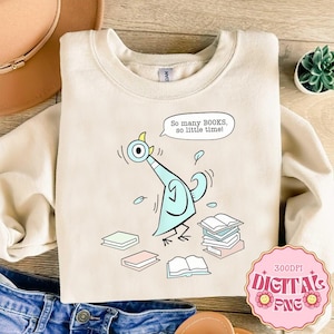 Bundle PNG Pigeon Children's Books, Pigeon Elephant Bookish Gifts Png, Gifts For Bookish, Reader File, Pigeon Meme Funny Instant Download image 6