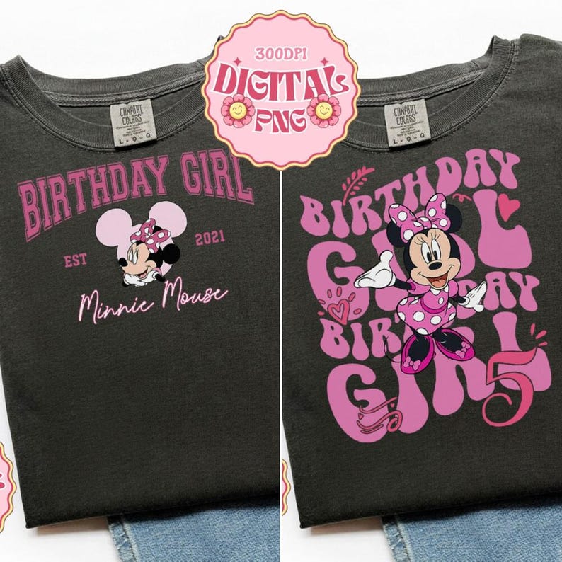 Archivo de nombre personalizado de Minnie Mouse para niña de cumpleaños, nombre personalizado para cumpleaños de Disneyland (PNG), viaje de cumpleaños de Minnie para niñas 2026, descarga digital imagen 1