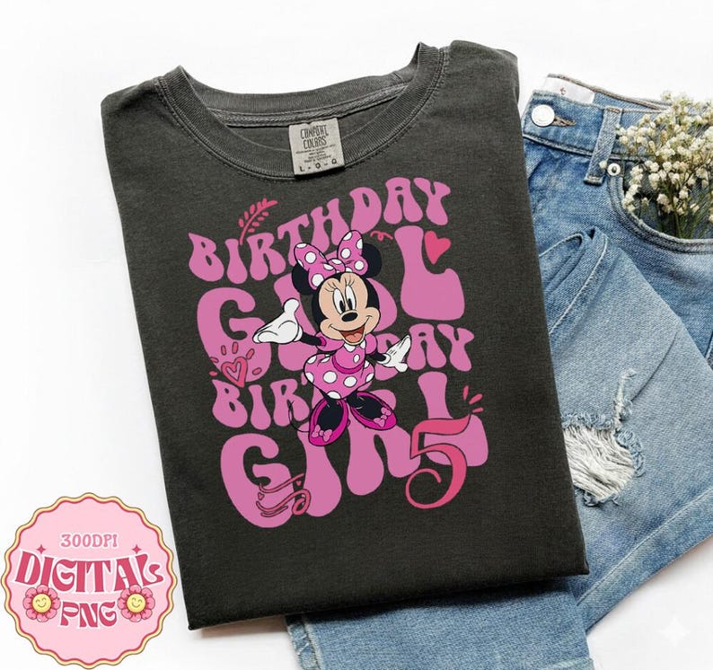Archivo de nombre personalizado de Minnie Mouse para niña de cumpleaños, nombre personalizado para cumpleaños de Disneyland (PNG), viaje de cumpleaños de Minnie para niñas 2026, descarga digital imagen 2