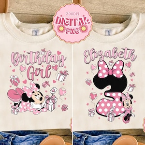 Personalized Minnie Mouse Birthday Name PNG Download, Custom Name Disneyland Birthday Png, Minnie Birthday Girls Trip 2026 Digital Download image 1