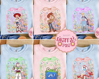Disneyland Coquette Bow Toy Story PNG, Cute Magic Kingdom Family Vacation Digital File, Vintage Woody Jessie Buzz Lightyear File