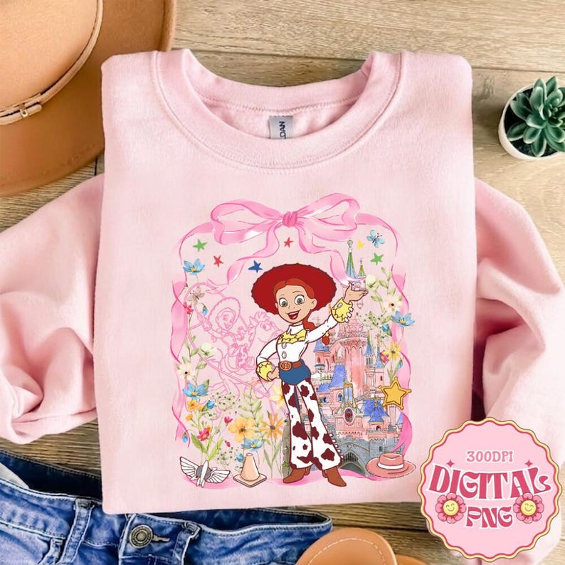 Disneyland Coquette Bow Toy Story PNG, Lindo archivo digital de vacaciones familiares en Magic Kingdom, Archivo vintage de Woody Jessie Buzz Lightyear imagen 7