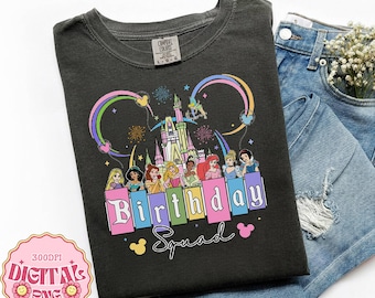 Disneyland Princess Birthday Squad File, Birthday Girl Png, Princess Party Digital File, Disneyworld Girls Trip Instant Download