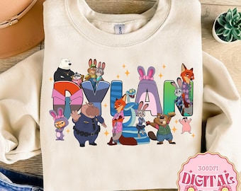 Nom personnalisé fichier Disneyland sur le thème du personnage de Zootopia 2, Zootropolis Judy Hopps Nick Wilde Png, fichier de famille voyage Disneyland, Magic Kingdom
