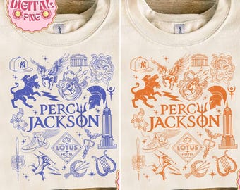 Percy Jackson Png, Doodle Art z mitologii greckiej, Plik z półbogami z Obozu Herosów, Grecki bóg Olimpu, Książkowy, Prezenty dla czytelnika do natychmiastowego pobrania