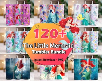110+ Die kleine Meerjungfrau Tumbler Wrap Bundle-Datei, die kleine Meerjungfrau Tumbler Png Bild Sublimation, Meerjungfrau Tumbler Cup Cartoon Wrap Design