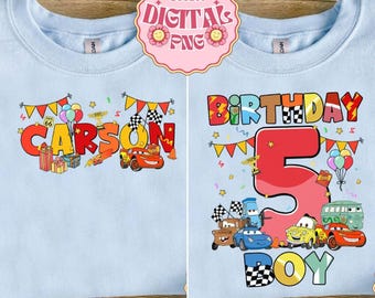 Custom Disneyland Cars Birthday File, McQueen Lightning Birthday File, Family Matching McQueen And Friends Birthday Party Digital Download