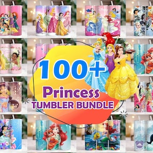 100+ Disneyland Princess Skinny Tumbler Wrap File, Princess Tumbler Design Png, Bella Ariel Aurora Princess Tumbler Bundle Instant Download image 1