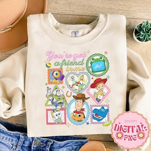 90s Movie Cartoon Toy and Friends Png, You’ve Got A Friend In Me Png, Retro Baby Cartoon Png, Trendy Boy Sublimation, Toy Story Png image 2