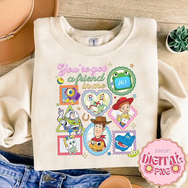 90s Movie Cartoon Toy and Friends Png, You’ve Got A Friend In Me Png, Retro Baby Cartoon Png, Trendy Boy Sublimation, Toy Story Png image 2