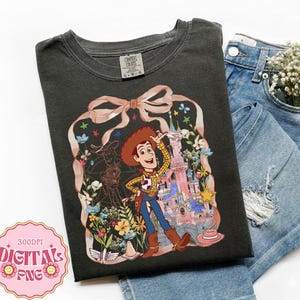 Disneyland Coquette Bow Toy Story PNG, Lindo archivo digital de vacaciones familiares en Magic Kingdom, Archivo vintage de Woody Jessie Buzz Lightyear imagen 4