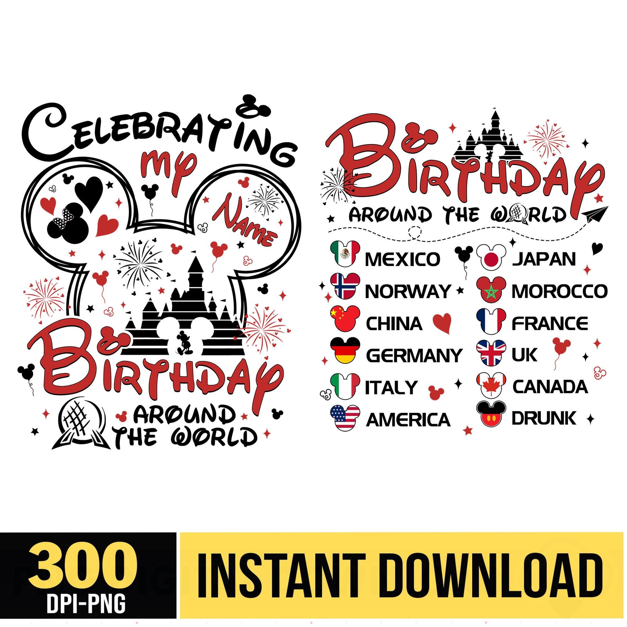 Celebrating My Birthday Digital File Custom Name Birthday Girl Boy Png ...