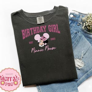 Archivo de nombre personalizado de Minnie Mouse para niña de cumpleaños, nombre personalizado para cumpleaños de Disneyland (PNG), viaje de cumpleaños de Minnie para niñas 2026, descarga digital imagen 3