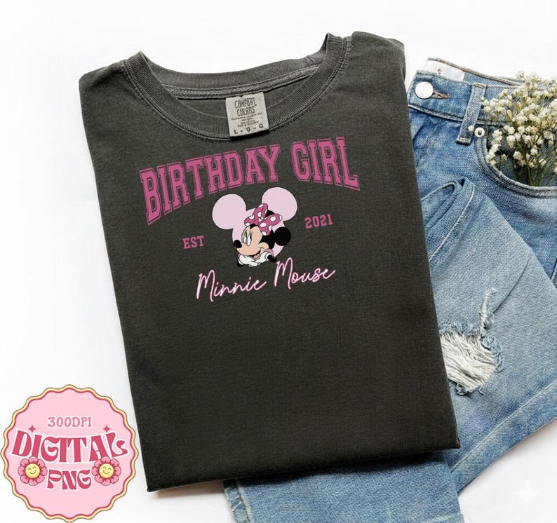 Archivo de nombre personalizado de Minnie Mouse para niña de cumpleaños, nombre personalizado para cumpleaños de Disneyland (PNG), viaje de cumpleaños de Minnie para niñas 2026, descarga digital imagen 3