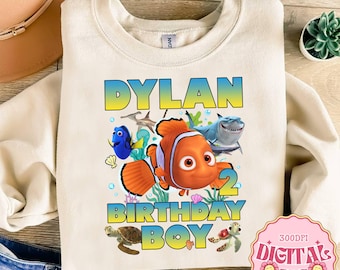 Personalized Finding Nemo Birthday Boy PNG,  Finding Nemo Birthday Png, Nemo Dory Png, Disneyland Family Birthday Trip, Digital Download