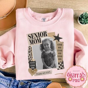 Custom Photo Senior Mom Shirt png, Class of 2026 Graduation Tee png, Proud Mom Gift, High School Graduation png, Proud Family Matching Tee image 3