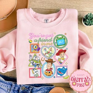 90s Movie Cartoon Toy and Friends Png, You’ve Got A Friend In Me Png, Retro Baby Cartoon Png, Trendy Boy Sublimation, Toy Story Png image 1