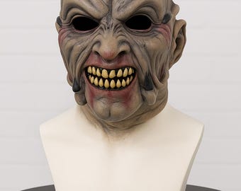 Scary Demon Latex Mask – Realistic Horror Monster Face for Halloween & Cosplay