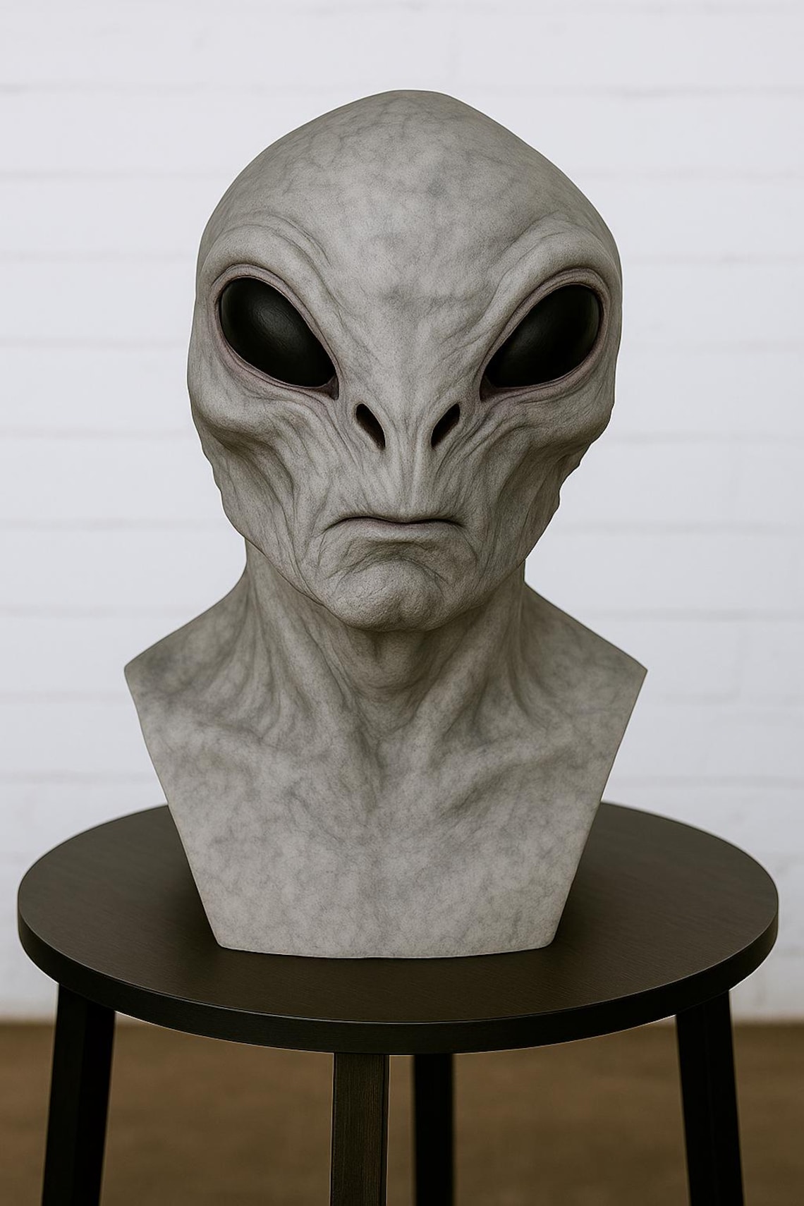 Grey Alien Mask – Realistic Latex Extraterrestrial Head for Halloween ...
