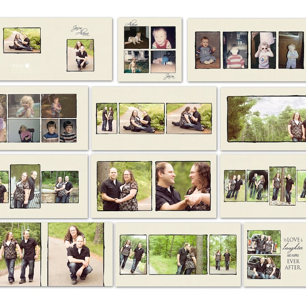 QUICK SALE 8x8 Layflat Book Template "Love of Burlap" - 20 Pages - 10 Spreads WHCC, Burrell Imaging, Millers Lab, Weddings, Boudoir