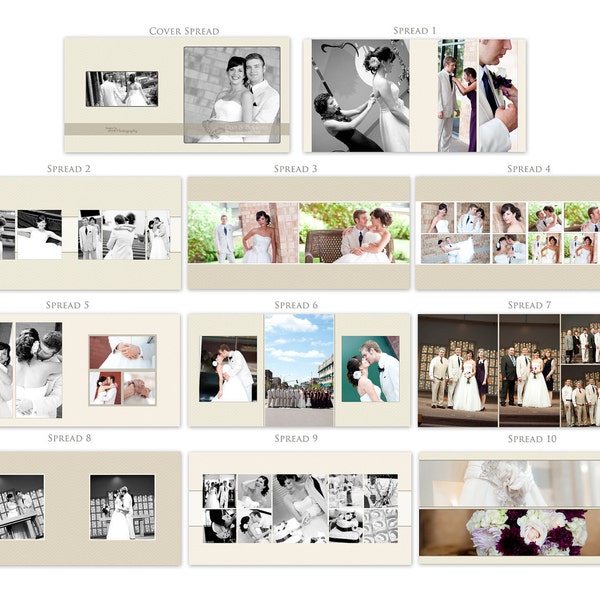 DIGITAL 10x10 Square Album Template "All About Chevron" - 20 Pages - 10 Spreads WHCC, Bay Photo Wedding Album