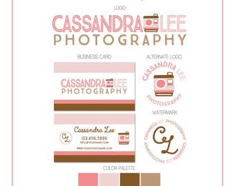 Branding Set - Vintage Camera Photo - Logos, Watermark, Business Card - Customizable - Predesigned - Option to retire design