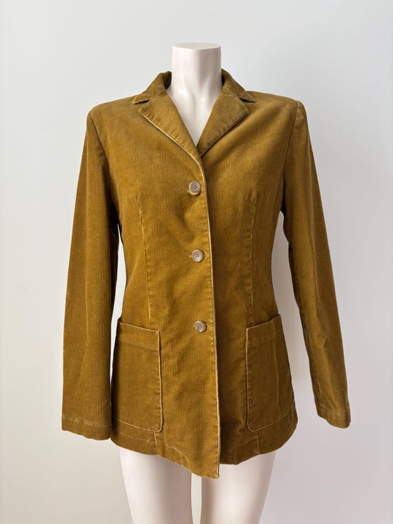 Tailored Chic Cardigan Style Corduroy Blazer, Vintage Marlboro Classics Deadstock Jacket, Discontinued Womenswear, 90s Italian Tailoring